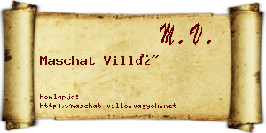 Maschat Villő névjegykártya